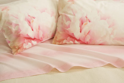 lenzuola matrimoniali cotone fantasia floreale peonia rosa