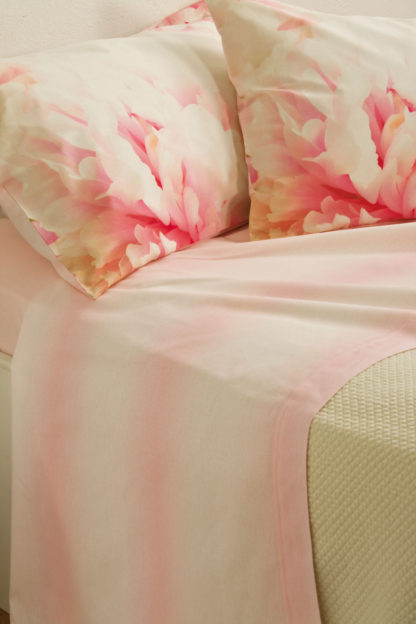lenzuola matrimoniali cotone fantasia peonia rosa