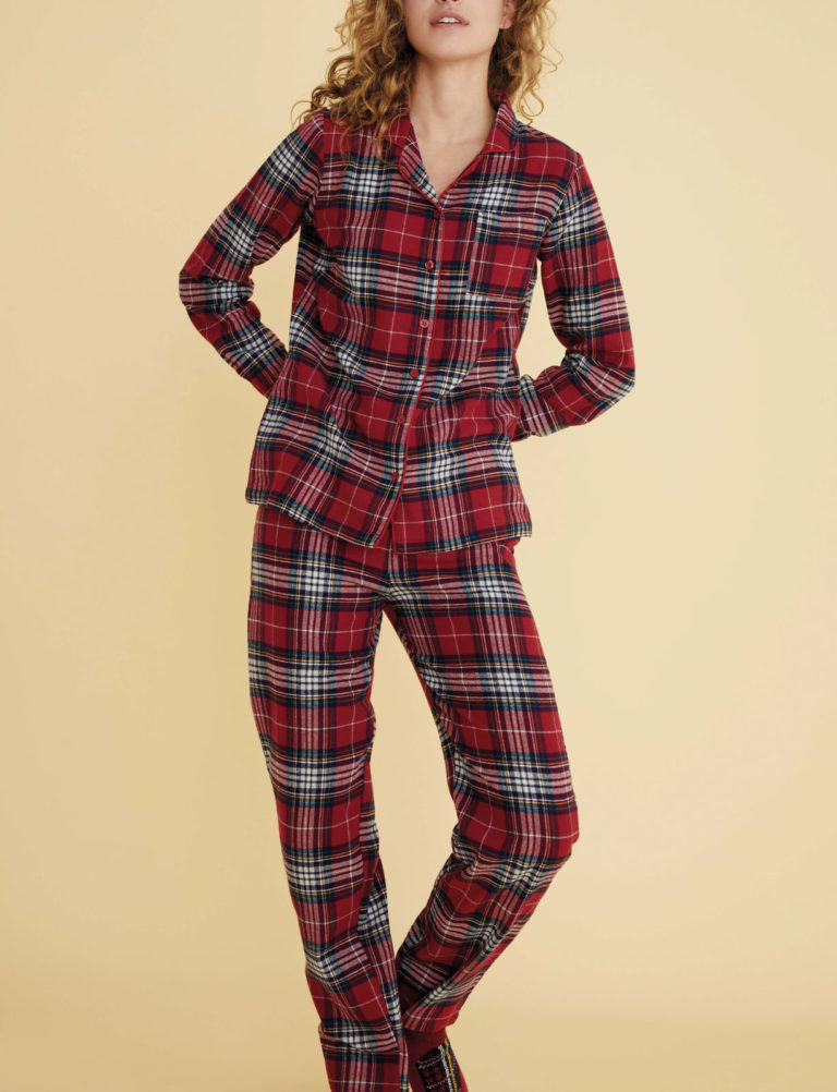 Pigiama Donna Manica Lunga "Bisous" Intelock 100% Caldo Cotone Con - Foto 7